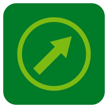 Yukarı sağ yuvarlak ok düz kare vektör simgesi