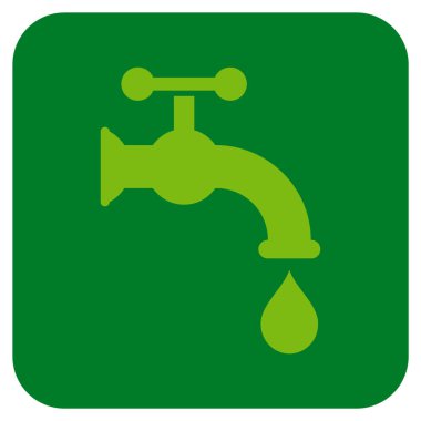 Su musluk düz kare vektör simgesi