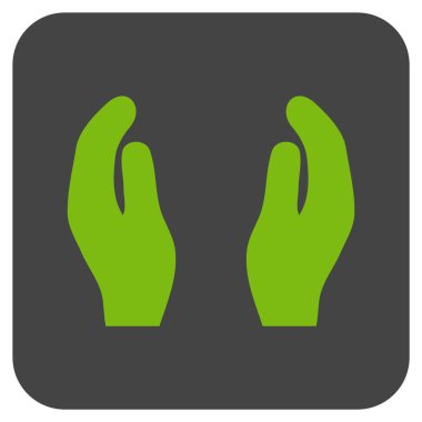 Alkış eller düz kare vektör simgesi