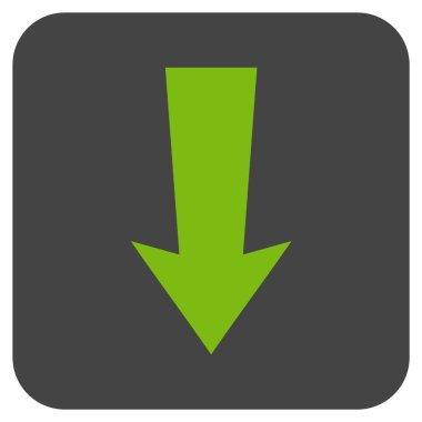 Düz aşağı ok vektör simgesi kare