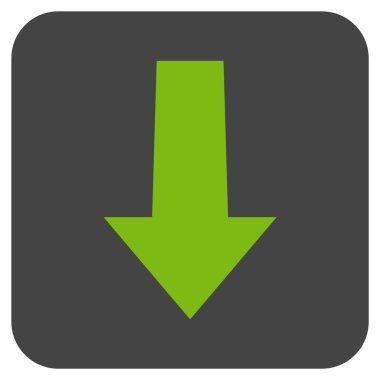 Düz aşağı ok vektör simgesi kare