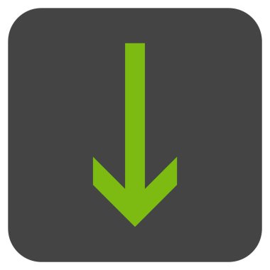 Düz aşağı ok vektör simgesi kare