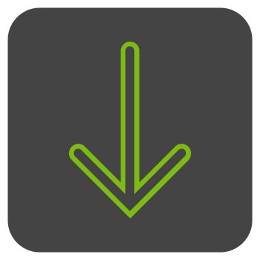 Düz aşağı ok vektör simgesi kare