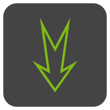 Düz aşağı ok vektör simgesi kare