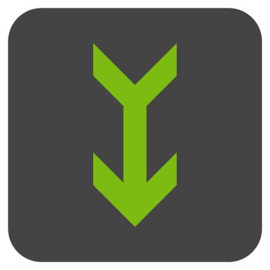 Düz aşağı ok vektör simgesi kare