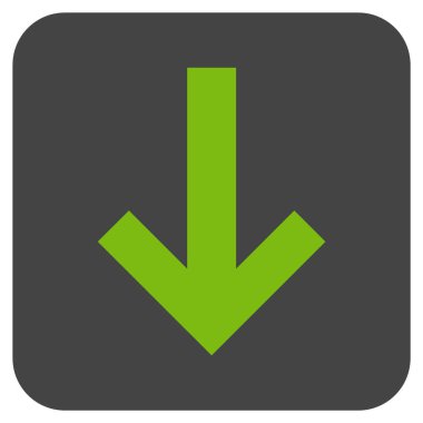 Düz aşağı ok vektör simgesi kare