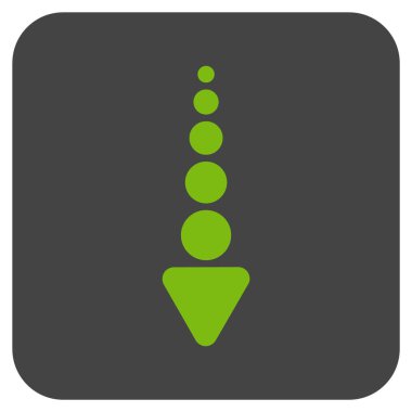 Düz aşağı ok vektör simgesi kare