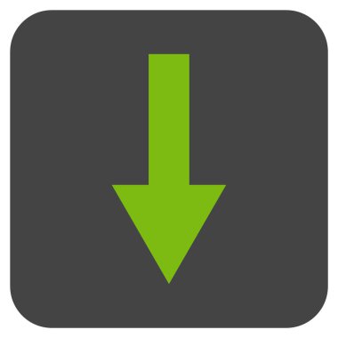 Düz aşağı ok vektör simgesi kare