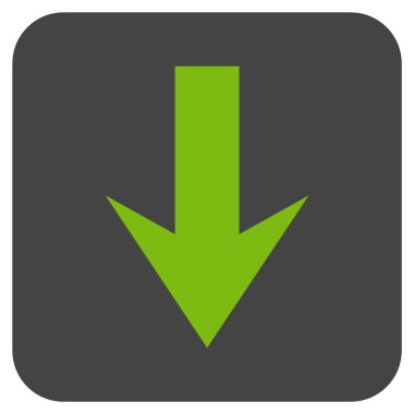 Düz aşağı ok vektör simgesi kare