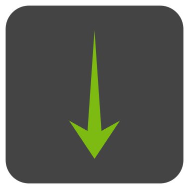 Düz aşağı ok vektör simgesi kare