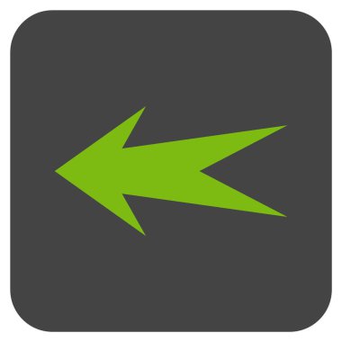 Düz sol ok vektör simgesi kare