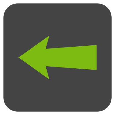 Düz sol ok vektör simgesi kare