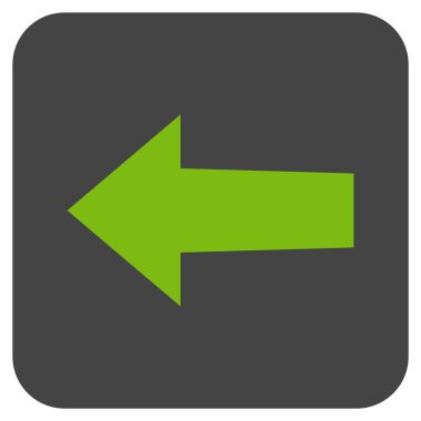 Düz sol ok vektör simgesi kare