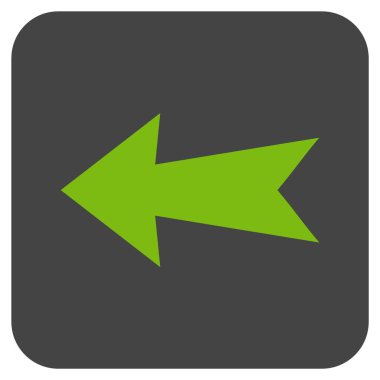 Düz sol ok vektör simgesi kare