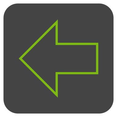 Düz sol ok vektör simgesi kare