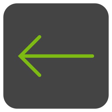 Düz sol ok vektör simgesi kare