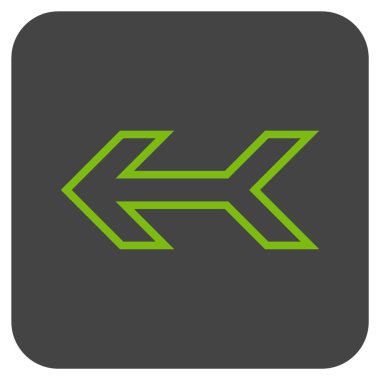 Düz sol ok vektör simgesi kare