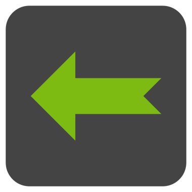 Düz sol ok vektör simgesi kare