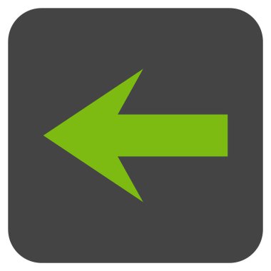 Düz sol ok vektör simgesi kare