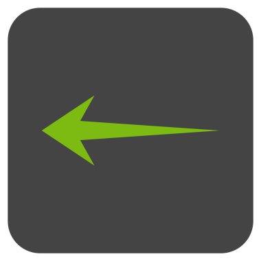 Düz sol ok vektör simgesi kare