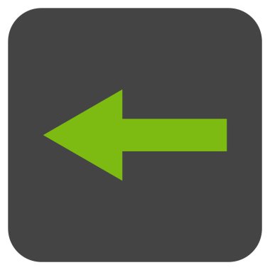 Düz sol ok vektör simgesi kare