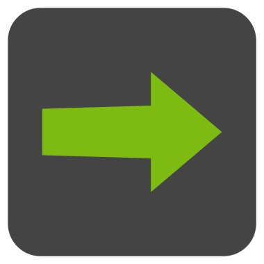 Ok sağ düz vektör simgesi kare