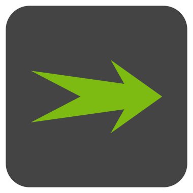 Ok sağ düz vektör simgesi kare