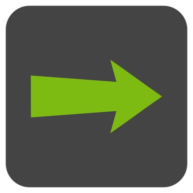 Ok sağ düz vektör simgesi kare