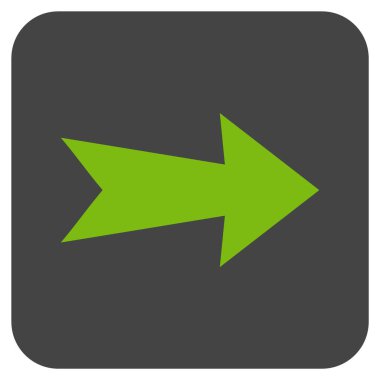 Ok sağ düz vektör simgesi kare