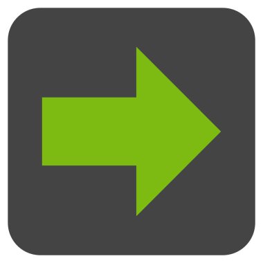 Ok sağ düz vektör simgesi kare