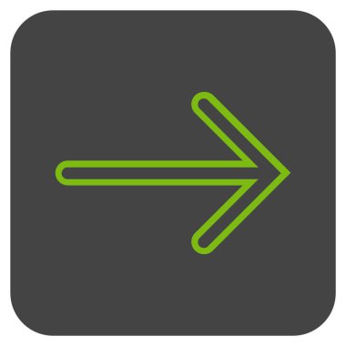 Ok sağ düz vektör simgesi kare