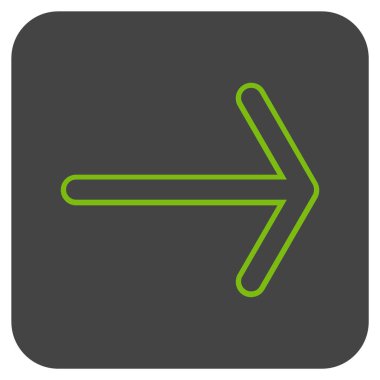 Ok sağ düz vektör simgesi kare