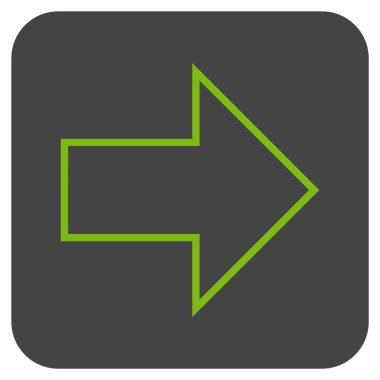 Ok sağ düz vektör simgesi kare