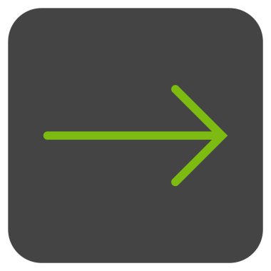 Ok sağ düz vektör simgesi kare