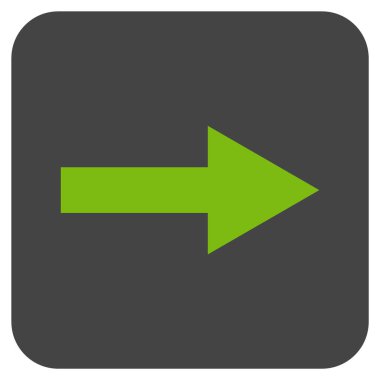 Ok sağ düz vektör simgesi kare