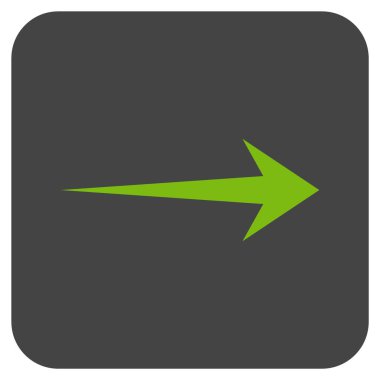 Ok sağ düz vektör simgesi kare