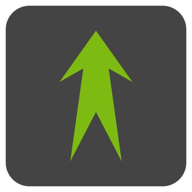 Düz yukarı ok vektör simgesi kare