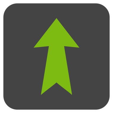 Düz yukarı ok vektör simgesi kare