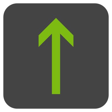 Düz yukarı ok vektör simgesi kare