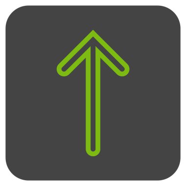 Düz yukarı ok vektör simgesi kare