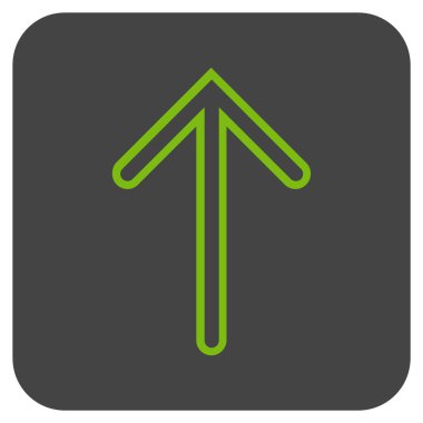 Düz yukarı ok vektör simgesi kare