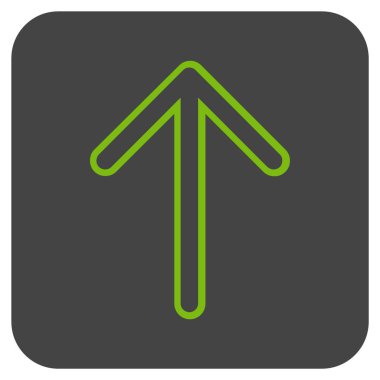 Düz yukarı ok vektör simgesi kare