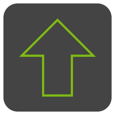 Düz yukarı ok vektör simgesi kare