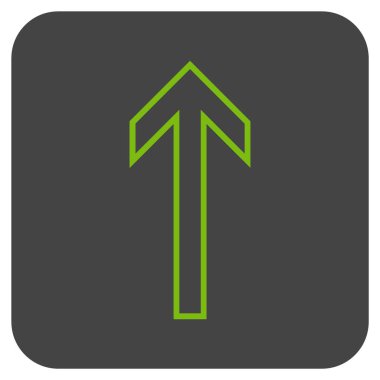 Düz yukarı ok vektör simgesi kare