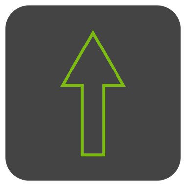 Düz yukarı ok vektör simgesi kare