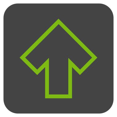 Düz yukarı ok vektör simgesi kare