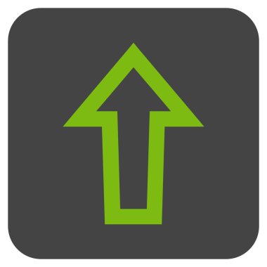 Düz yukarı ok vektör simgesi kare