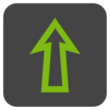 Düz yukarı ok vektör simgesi kare