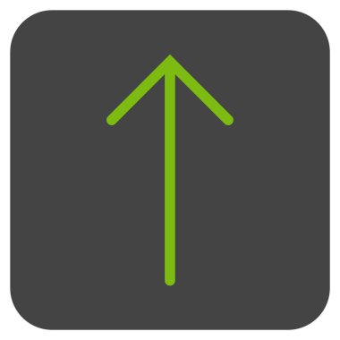 Düz yukarı ok vektör simgesi kare