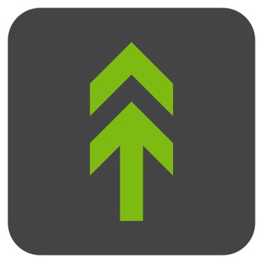 Düz yukarı ok vektör simgesi kare